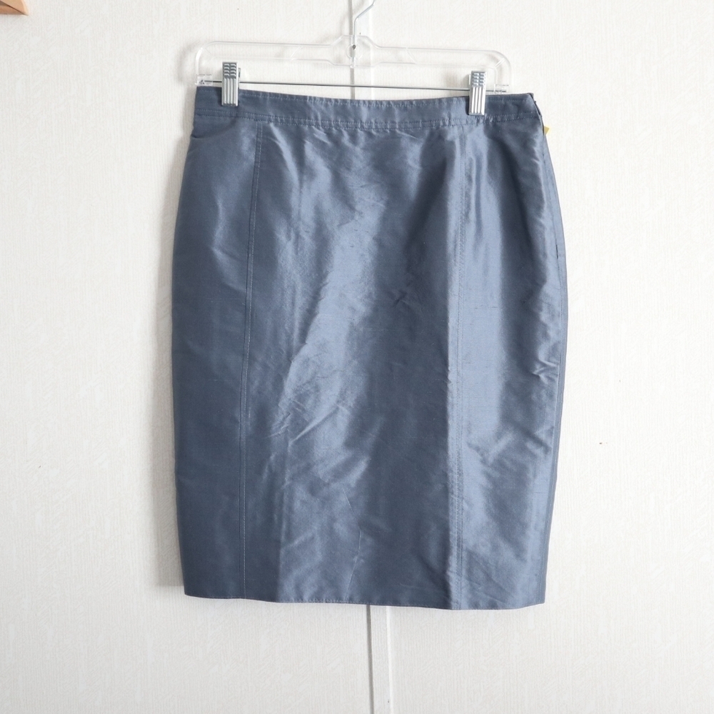 ARMANI Collezioni  Silk  Blue  Ice Pencil Skirt